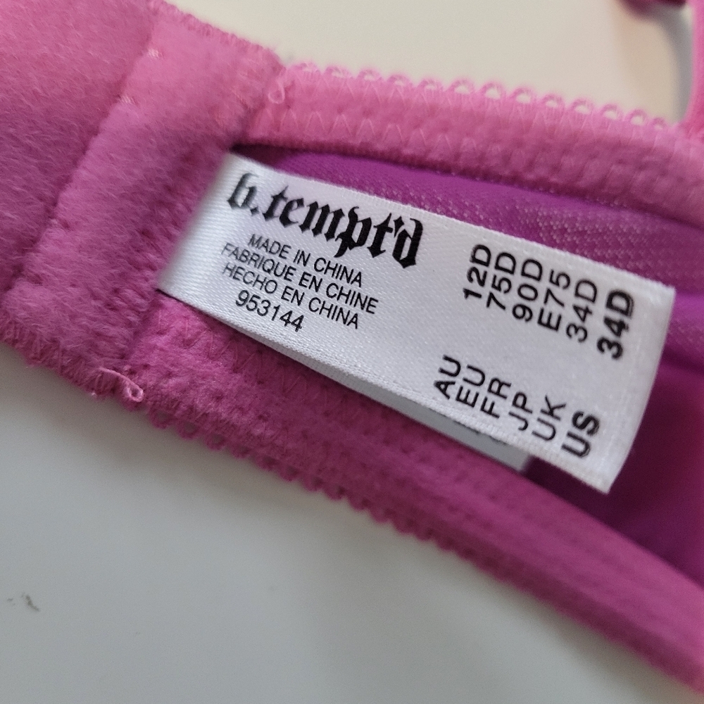 b. tempt'd Lace Pink Underwire Bra Size 34D - Picture 4 of 4
